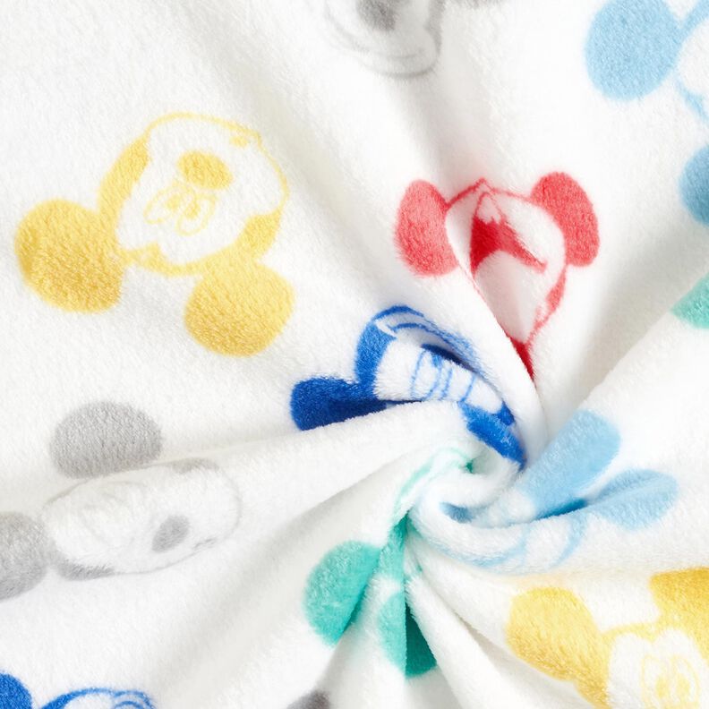 Kuschelfleece Lizenzstoff Mickey Gesichter | Disney – elfenbein,  image number 3