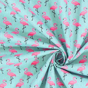 Beschichtete Baumwolle Flamingo – hellblau, 