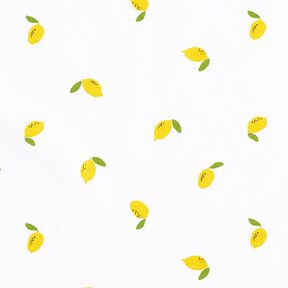 Baumwollpopeline Zitronen – weiss, 
