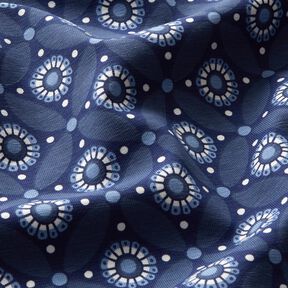 Baumwolljersey Azulejos groß – marineblau/blaugrau, 