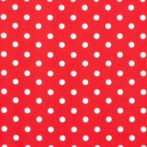 Baumwollpopeline große Punkte – rot/weiss, 
