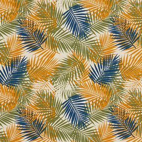 Baumwollstoff Cretonne Palmblätter – hellbeige/blau, 