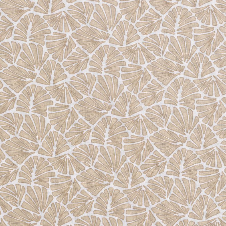 Beschichtete Baumwolle abstrakte Mini-Blätter – beige/weiss,  image number 1