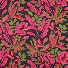 Baumwollsatin Lush Leaves | Nerida Hansen – schwarz/pink, 