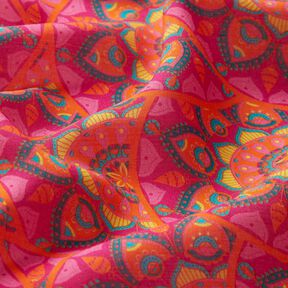 Viskose-Voile Mandala – purpur/orange, 