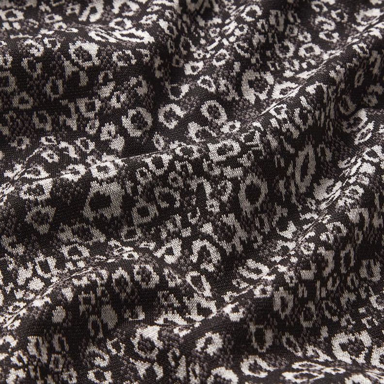 Strickjacquard abstraktes Leomuster – schwarz/nebelgrau,  image number 2