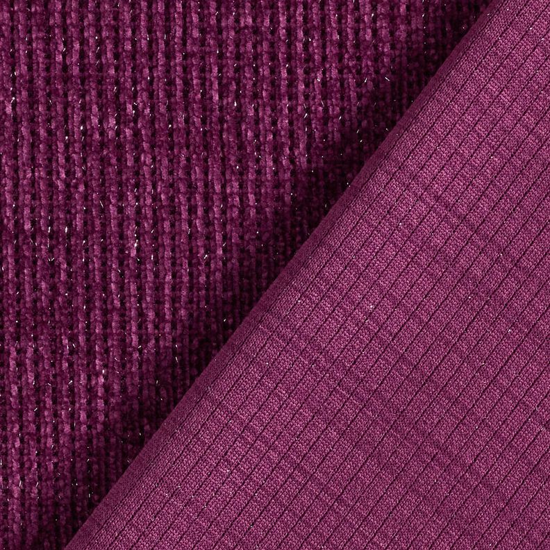 Glitzer-Chenille – aubergine/silber metallic,  image number 4