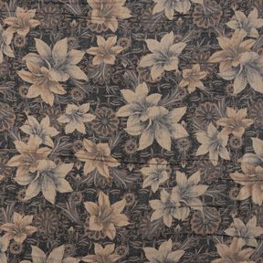 Chiffon stilisierte Blumen – schwarz, 