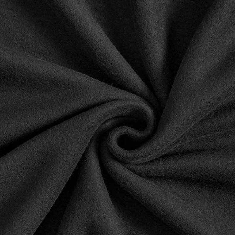 Baumwollfleece Uni – schwarz,  image number 1