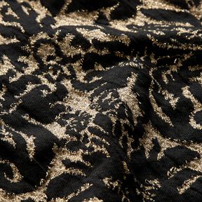 Jacquard Jersey Ornamente – gold metallic/schwarz, 