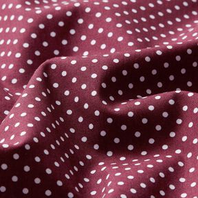 Baumwollpopeline Mini Polka Dots – bordeauxrot/weiss, 