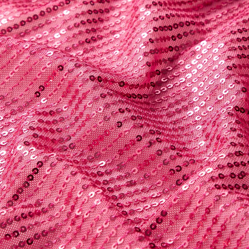 Paillettenstoff Längsstreifen – intensiv pink,  image number 2