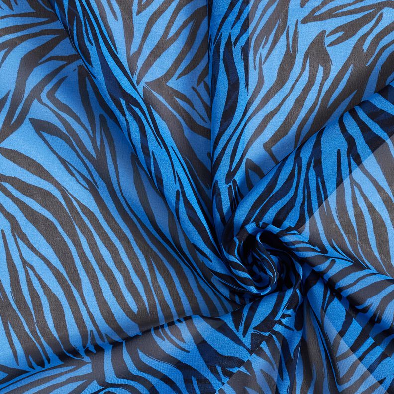 Chiffon Zebrastreifen – blau/schwarz,  image number 3