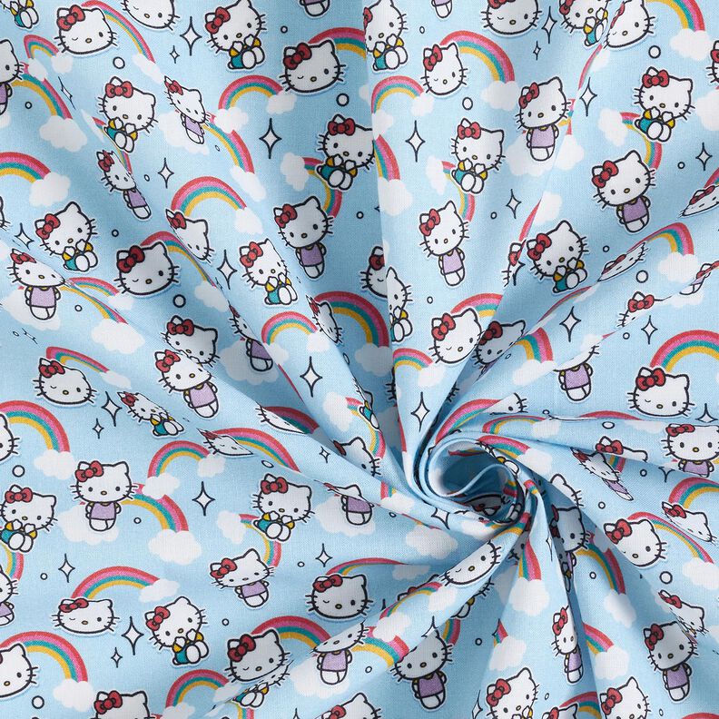 Baumwollpopeline Hello Kitty Regenbögen Lizenzstoff | SANRIO – himmelblau,  image number 3