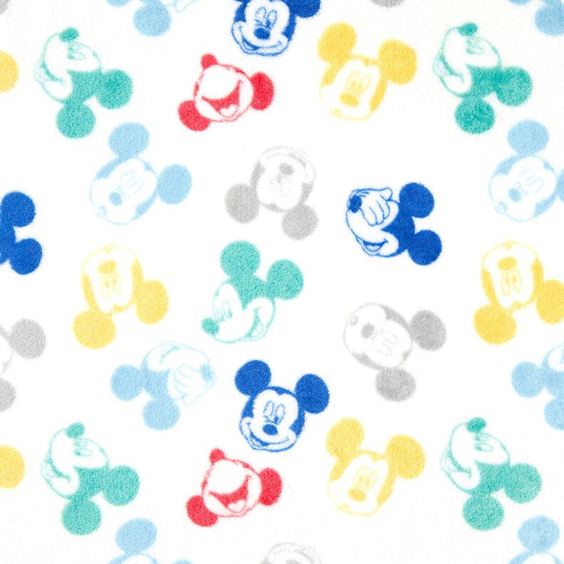 Kuschelfleece Lizenzstoff Mickey Gesichter | Disney – elfenbein,  image number 1