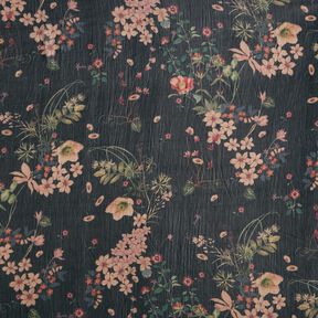 Chiffon Blumenwiese – schwarz, 