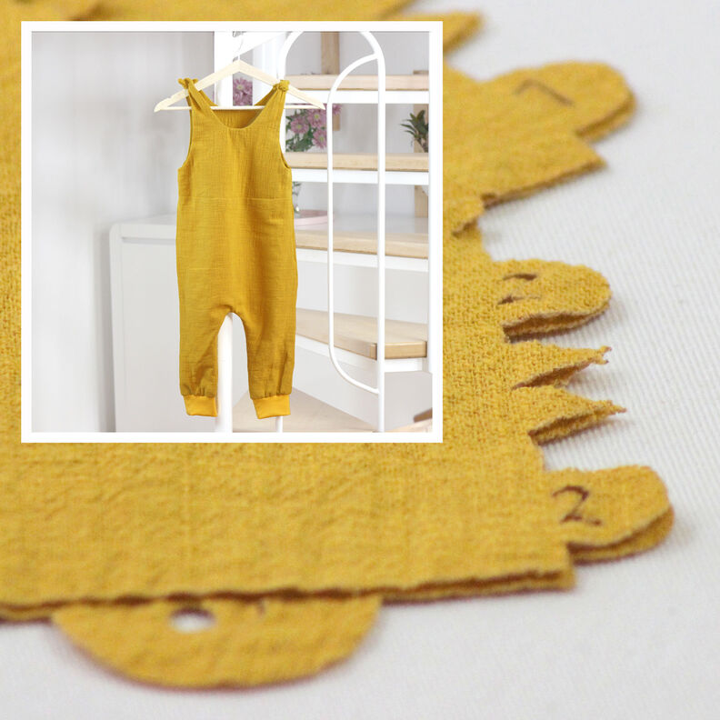 "Nähen nach Zahlen"-Paket Onesie BIMBAM | 98/104 – currygelb,  image number 1