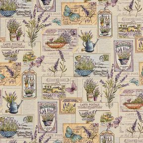 Dekostoff Gobelin Lavendel Collage – natur/flieder, 
