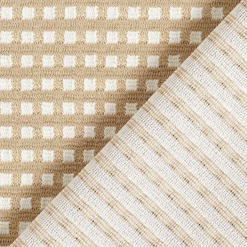 Jacquard Jersey Viskose-Mix Kästchen – beige/weiss,  image number 4