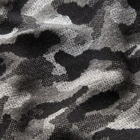 Strickjacquard Camouflage Metallic – schwarz/silber metallic, 