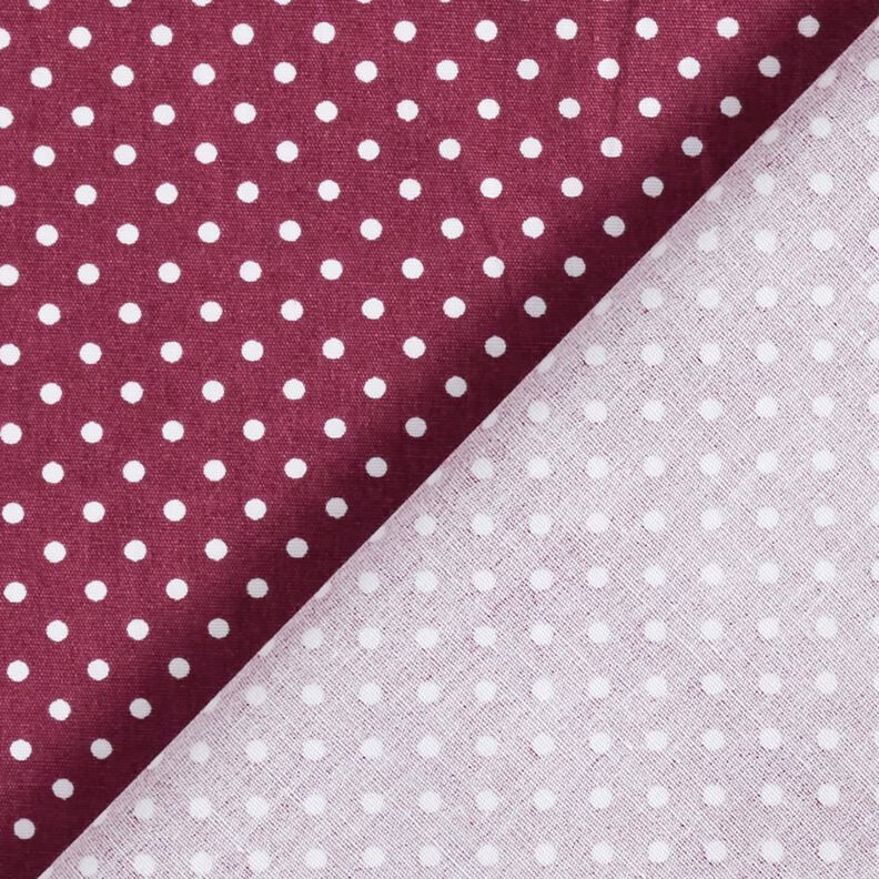 Baumwollpopeline Mini Polka Dots – bordeauxrot/weiss,  image number 4