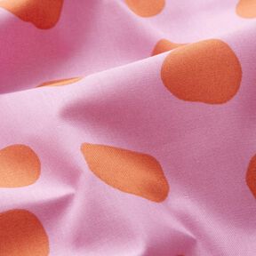 Beschichtete Baumwolle softe Punkte – pastellviolett/orange, 