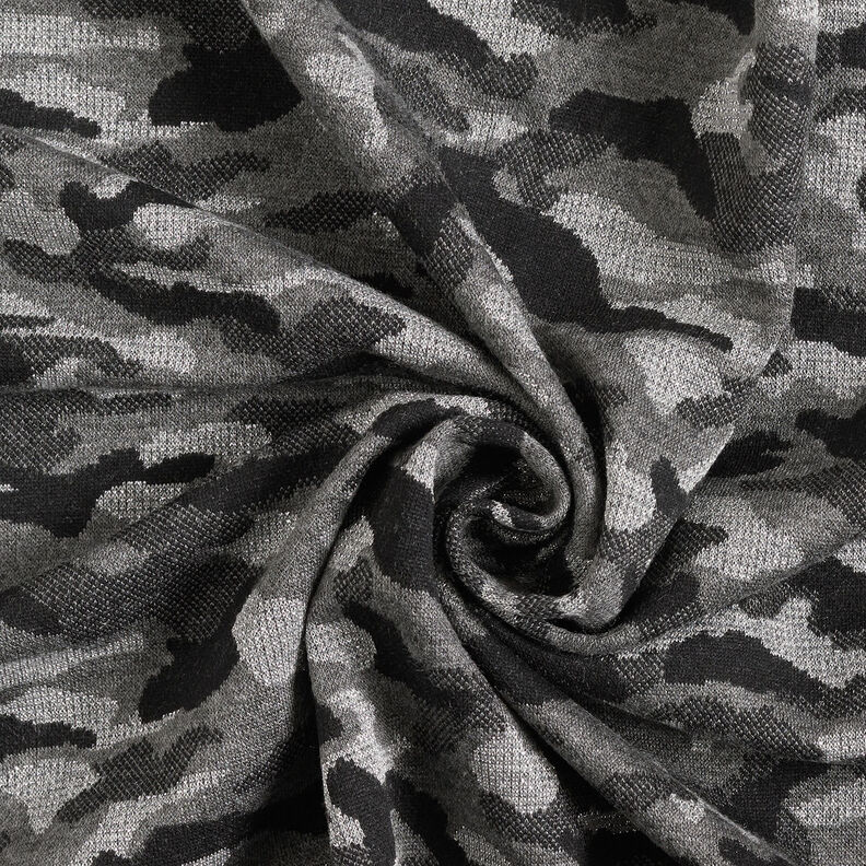 Strickjacquard Camouflage Metallic – schwarz/silber metallic,  image number 4