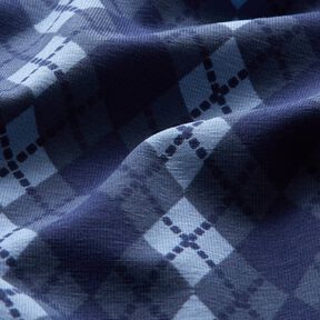 Baumwolljersey Argyle-Muster – marineblau/helljeansblau, 