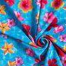 Badeanzugstoff Hawaii-Blumen – blau/intensiv pink,  thumbnail number 4