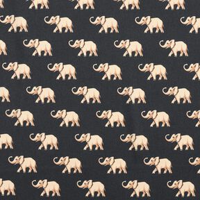 Blusenstoff Elefanten – schwarz, 