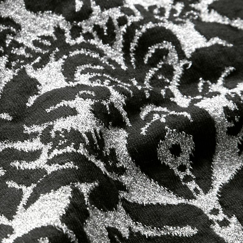 Jacquard Jersey Ornamente – silber metallic/schwarz,  image number 3