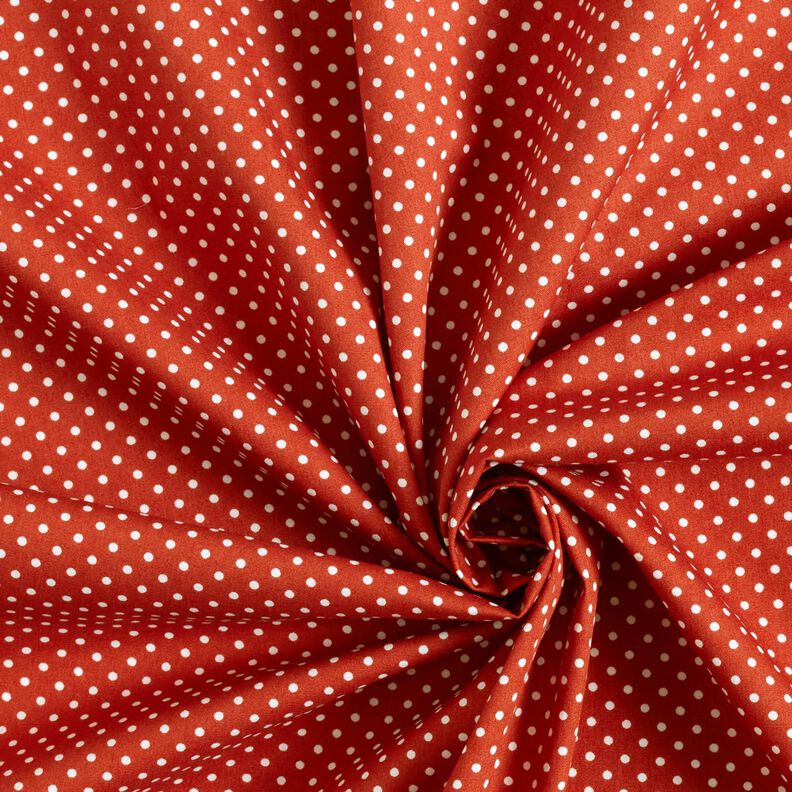 Baumwollpopeline Mini Polka Dots – terracotta/weiss,  image number 3