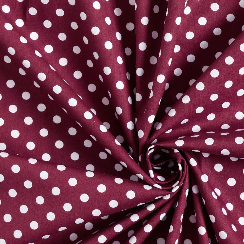 Baumwollpopeline Polka Dots – bordeauxrot/weiss,  image number 3