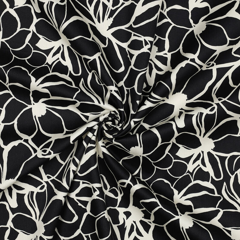 Baumwollsatin Magnolia | Nerida Hansen – schwarz/wollweiss,  image number 3