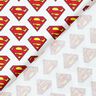 Baumwollpopeline Superman Logo Lizenzstoff | DC Comics – weiss,  thumbnail number 4