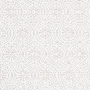 Outdoorstoff Jacquard Kreis-Ornamente – hellgrau/wollweiss, 