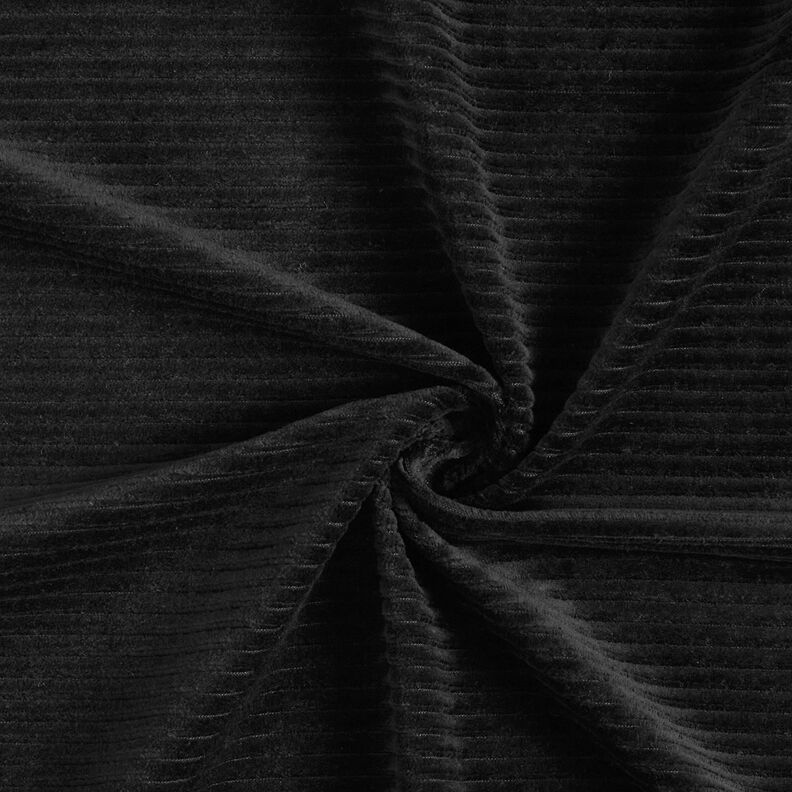 Breitcord Jersey Querrippen – schwarz,  image number 1