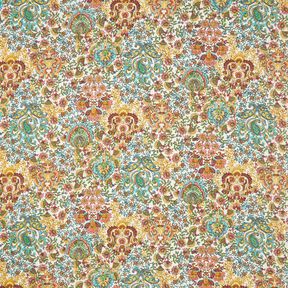 Baumwollstoff Cretonne blumiges Paisley – elfenbein/karminrot, 