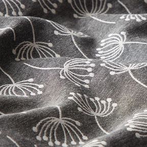 Möbelstoff Jacquard Pusteblumen – grau, 