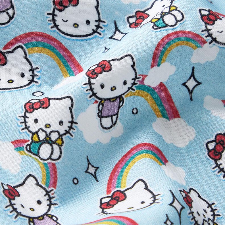 Baumwollpopeline Hello Kitty Regenbögen Lizenzstoff | SANRIO – himmelblau,  image number 2