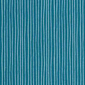 Baumwollstoff Cretonne zarte Linien – blau/weiss, 