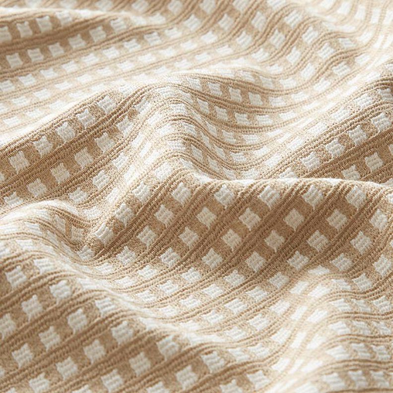 Jacquard Jersey Viskose-Mix Kästchen – beige/weiss,  image number 2