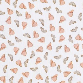 Baumwollpopeline zarte Schmetterlinge Digitaldruck – weiss, 