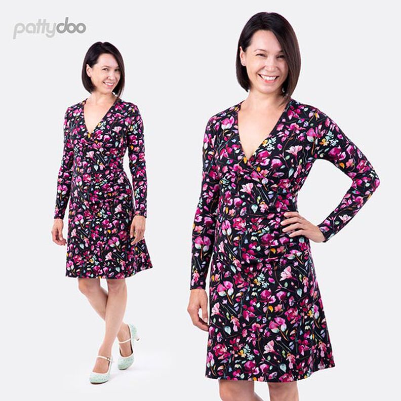 Jersey-Wickelkleid Violet | Pattydoo | 32-54,  image number 7