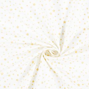 Baumwollstoff Cretonne kleine Glitzersterne – gold, 