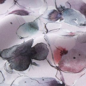 Viskosestoff Aquarellblumen – pastellflieder, 