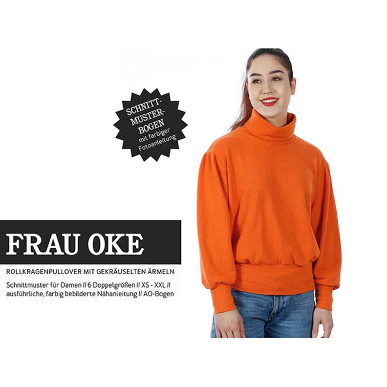 FRAU OKE Pullover mit gekräuseltem Ärmel und breiten Bunden | Studio Schnittreif | XS-XXL,  image number 1
