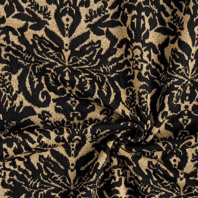 Jacquard Jersey Ornamente – gold metallic/schwarz,  image number 4