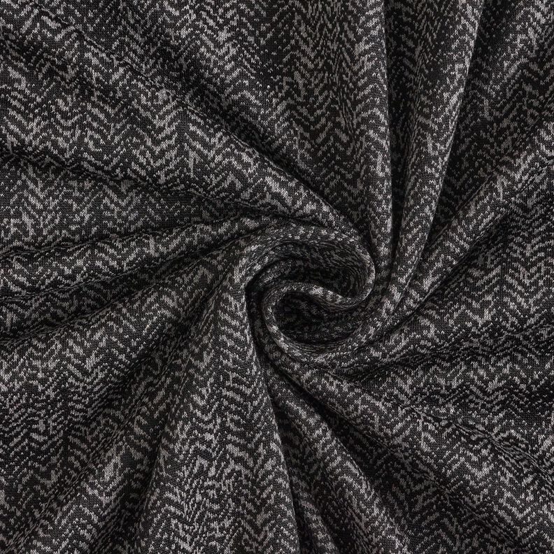 Strickjacquard abstrakter Fischgrat – grau/schwarz,  image number 3