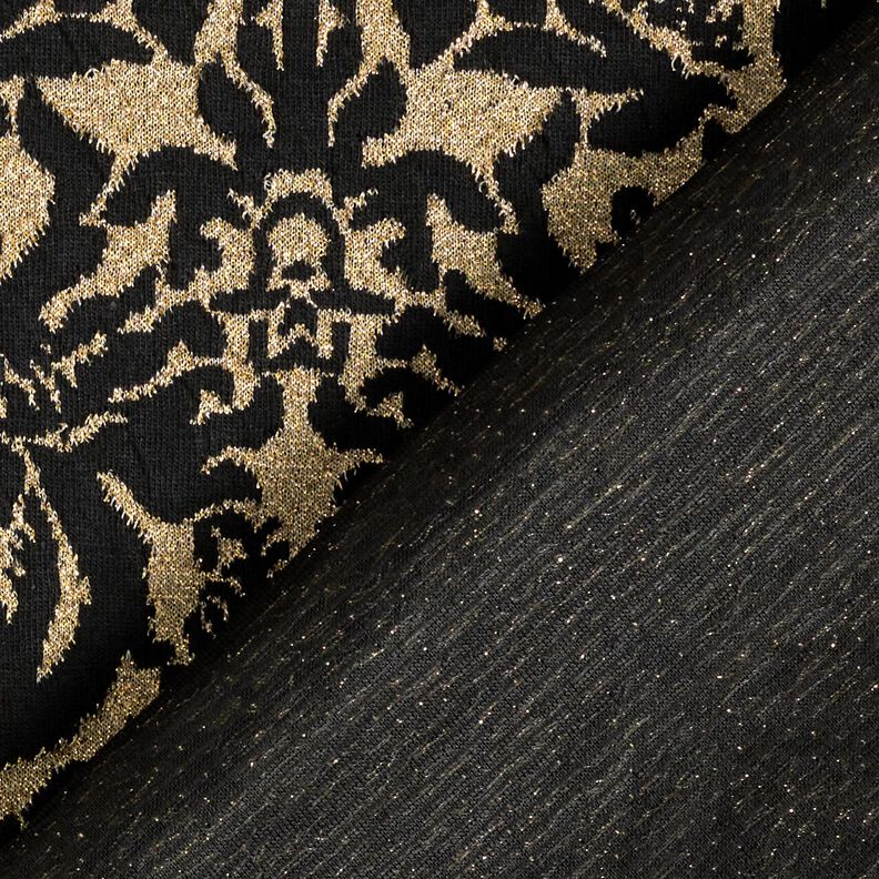 Jacquard Jersey Ornamente – gold metallic/schwarz,  image number 5